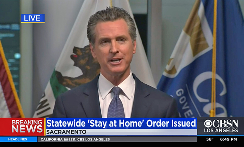 Governor Newsom on television