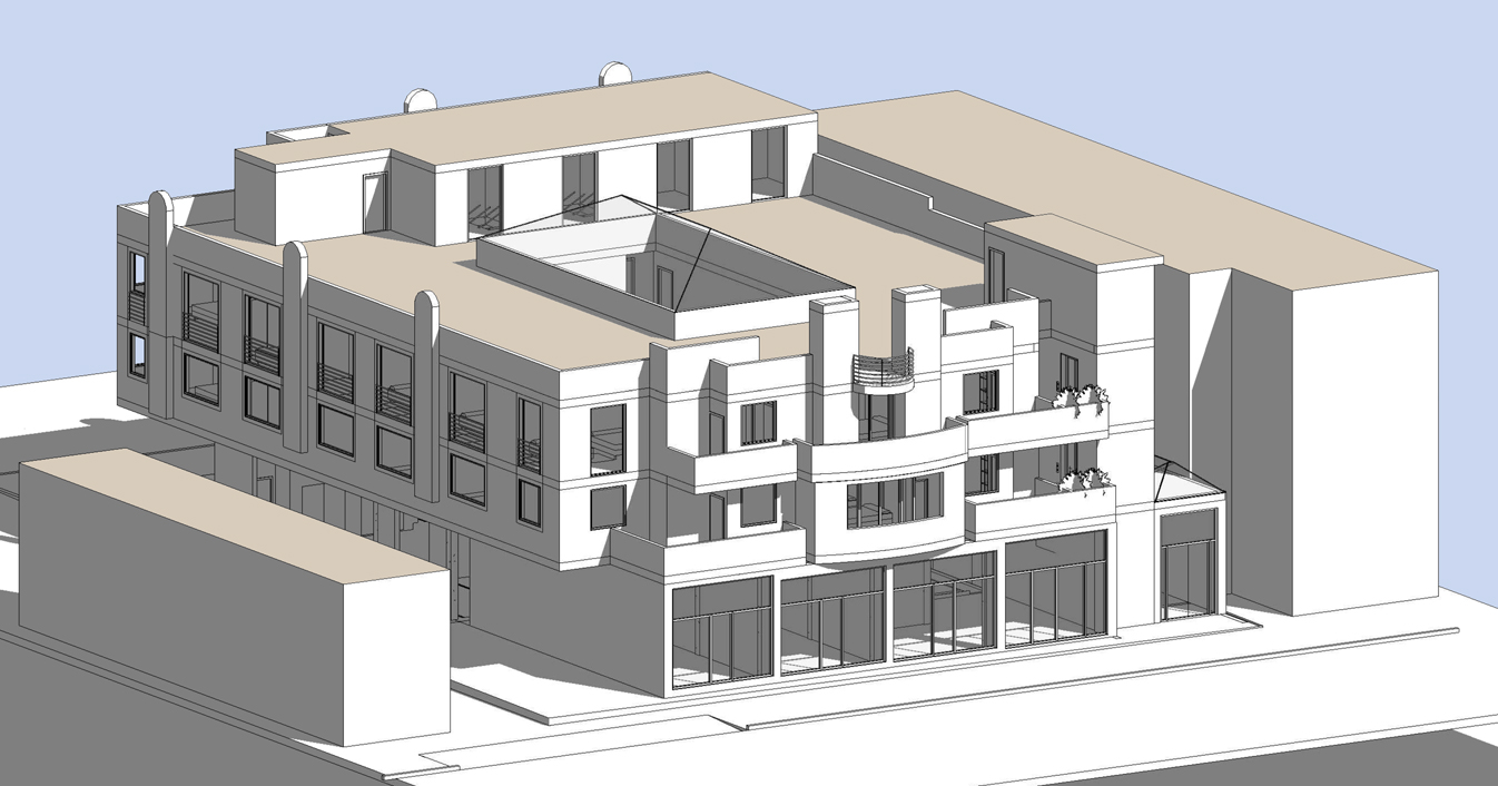 Architect's rendering of the 1936 Westwood project