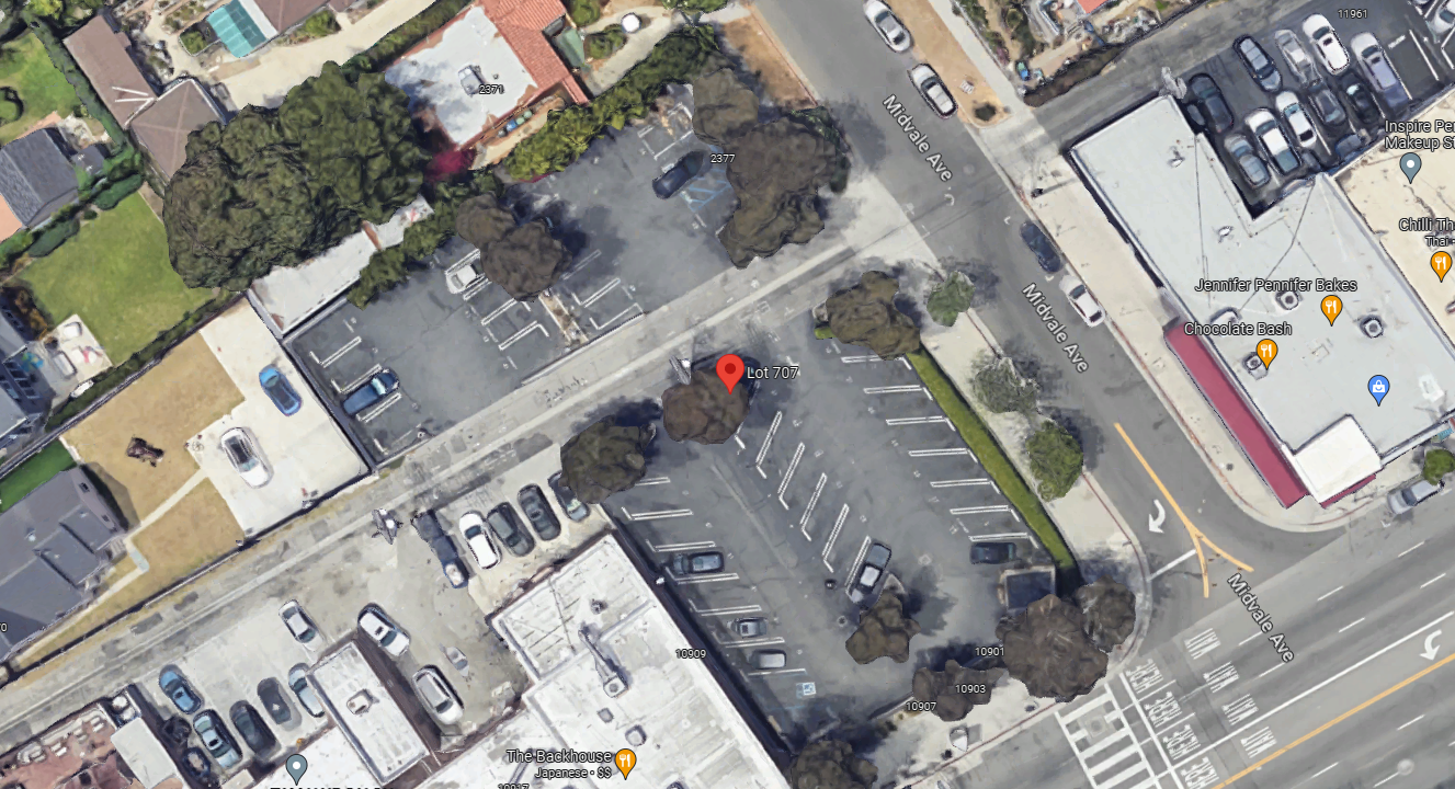 Site of proposed interim housing for homeless at Pico and Midvale.